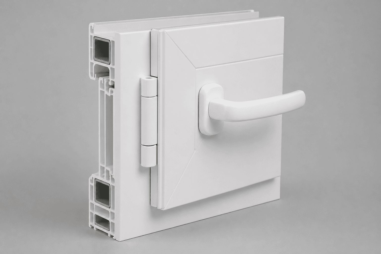 Imagen referencial de puerta de PVC. No corresponde al perfil exacto de Térmico.