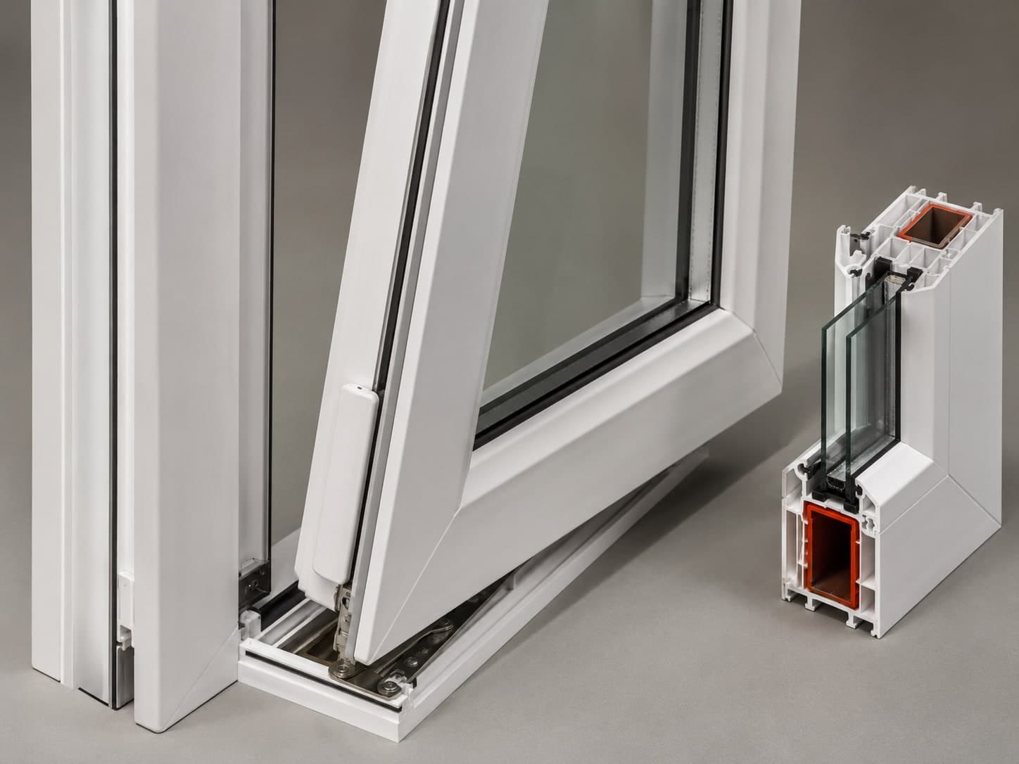 Imagen referencial de ventana oscilobatiente de PVC con termopanel. No corresponde al perfil exacto de Térmico.